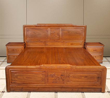 高棉鴛鴦大床配床頭柜